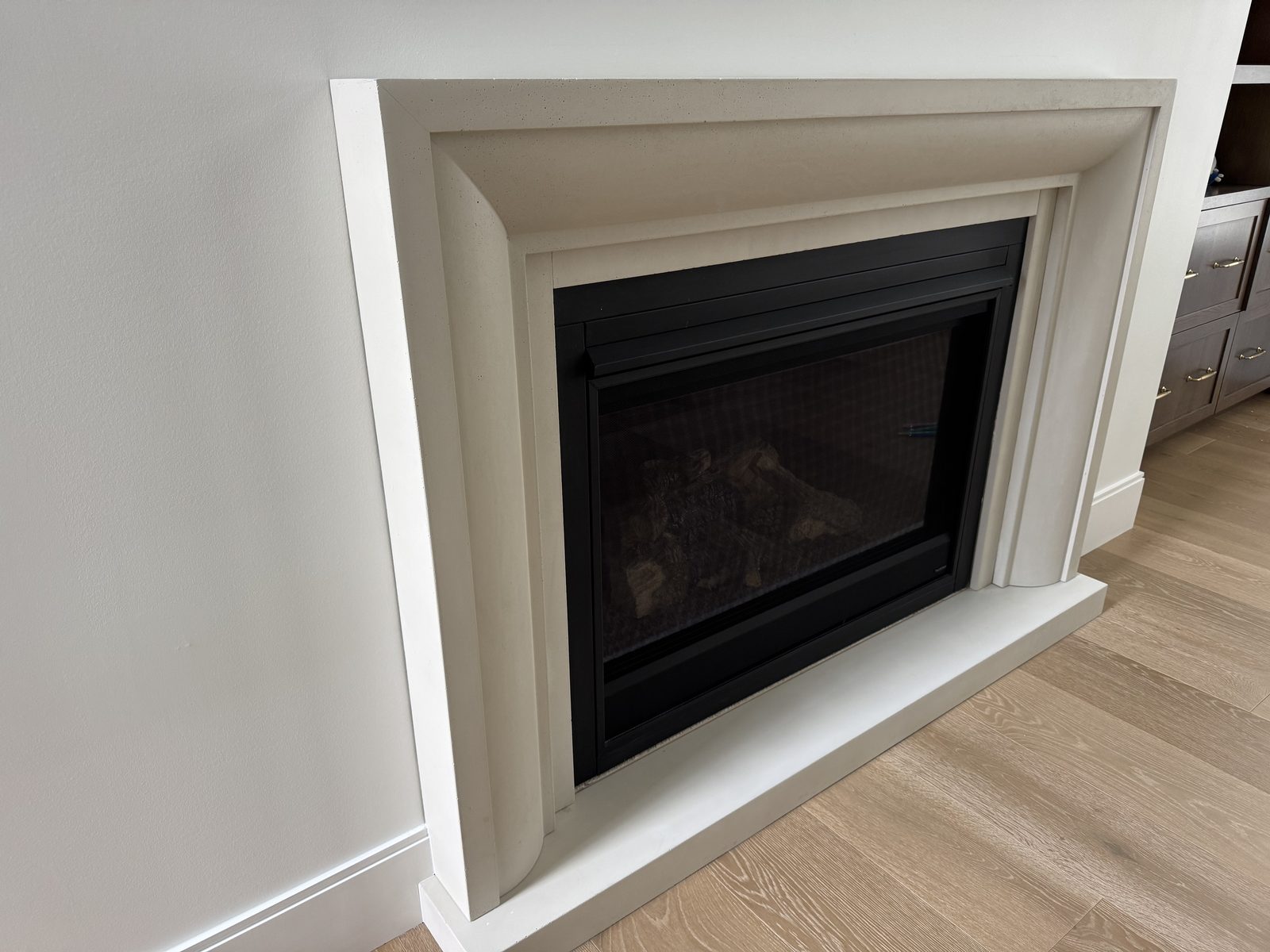Fireplace angle view