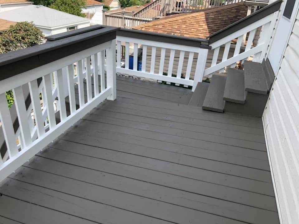 Refinished back deck and staircase